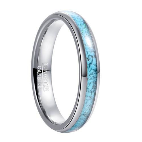 Bague en acier tungsten en vrac, Acier de tungstène, avec turquoise, Placage, bijoux de mode & normes différentes pour le choix & pour homme, noire, Vendu par PC