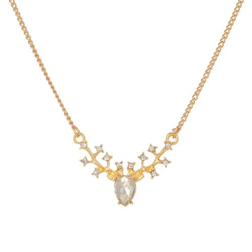 Acier titane collier, avec zircon cubique, Placage, bijoux de mode & pour femme, plus de couleurs à choisir Environ 41 cm, Vendu par PC