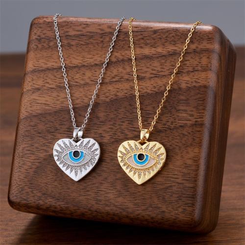 Titanium Steel Necklace, with Cubic Zirconia & Resin, plated, fashion jewelry & for woman 