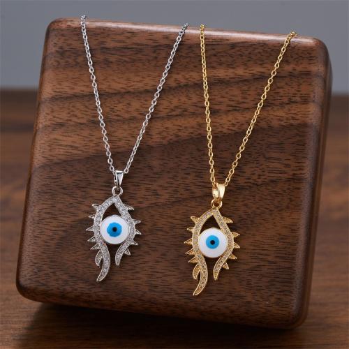 Titanium Steel Necklace, with Cubic Zirconia & Resin, plated, fashion jewelry & for woman 