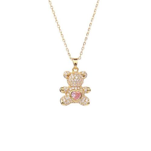 Titanium Steel Necklace, with Cubic Zirconia, plated, fashion jewelry & for woman Approx 41 cm 
