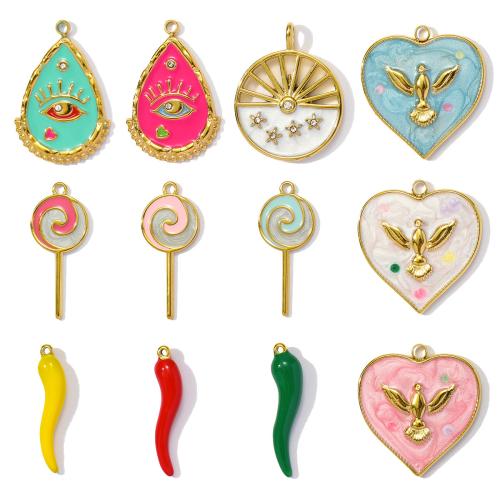 Pendentifs en acier inoxydable strass, Acier inoxydable 304, Placage, DIY & émail & avec strass, plus de couleurs à choisir Vendu par sac