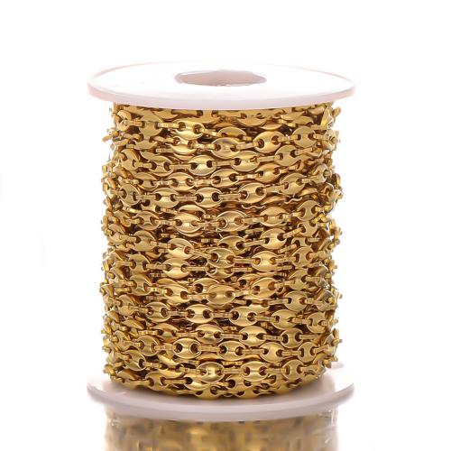 Bijoux chaîne en acier inoxydable, Acier inoxydable 304, Placage, DIY, plus de couleurs à choisir Vendu par bobine