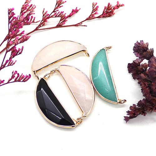 Connecteur de pierre gemme, avec laiton, DIY, plus de couleurs à choisir Vendu par PC