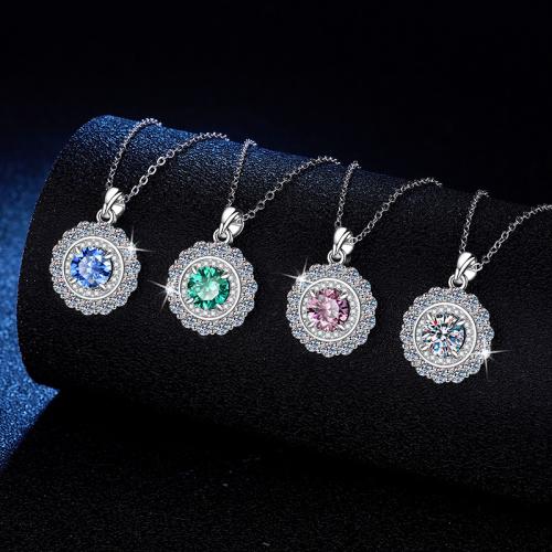 Argent sterling 925 collier, avec 2inch chaînes de rallonge, fleur, Plaqué de platine, Chaîne transversale & styles différents pour le choix & pour femme Environ 15.7 pouce, Vendu par PC