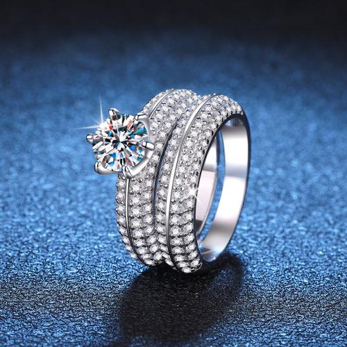 Argent sterling 925 bague, Plaqué de platine, différents matériaux pour le choix & normes différentes pour le choix & pour le couple .5-9, Vendu par fixé