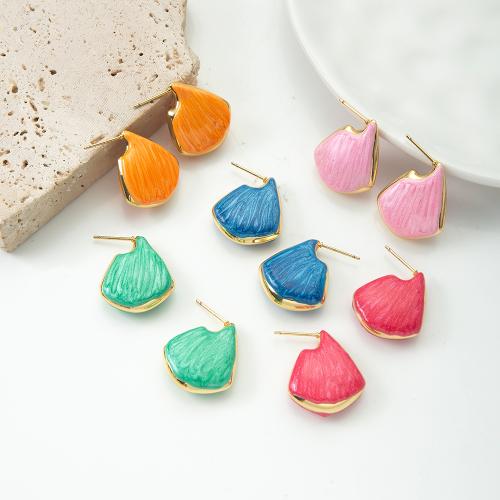 Латунь Сережка-гвоздик, Другое покрытие, ювелирные изделия моды & эмаль, Много цветов для выбора, не содержит никель, свинец продается Пара