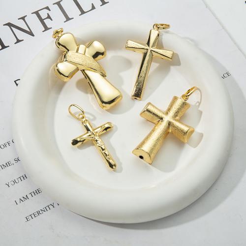 laiton Pendentif, croix, Placage, bijoux de mode, plus de couleurs à choisir, protéger l'environnement, sans nickel, plomb et cadmium Vendu par PC