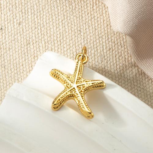 laiton Pendentif, étoile de mer, Placage, bijoux de mode, doré, protéger l'environnement, sans nickel, plomb et cadmium Vendu par PC[