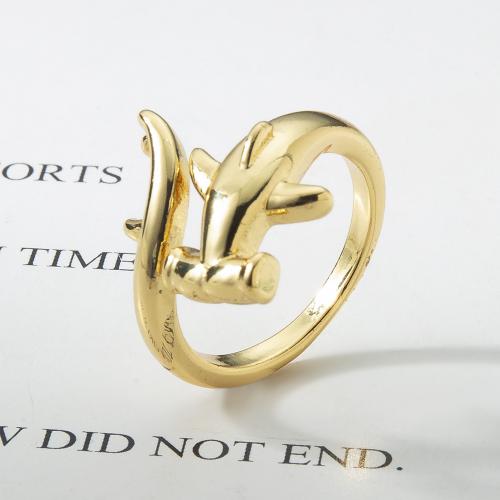 Anillo de dedo de latón, metal, chapado, Joyería, dorado, libre de níquel, plomo & cadmio, 21.85x16.9x22.47mm, Vendido por UD
