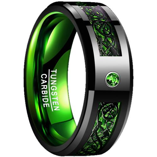 Hombres de acero de tungsteno anillo en granel, chapado, diverso tamaño para la opción & micro arcilla de zirconia cúbica & para hombre, Negro, Vendido por UD