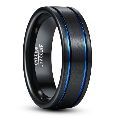 Bague en acier tungsten en vrac, Acier de tungstène, Placage, normes différentes pour le choix & pour homme & deux tons mm, Vendu par PC