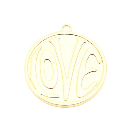 手紙真鍮のペンダント, 銅, ラウンド形, DIY, 金色 売り手 パソコン