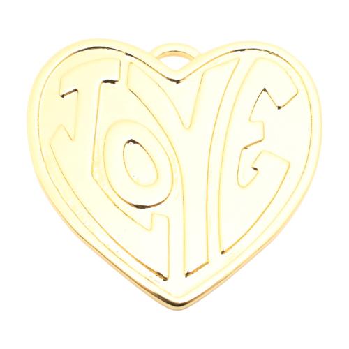 Pendentifs de coeur en laiton, DIY, doré Vendu par PC[