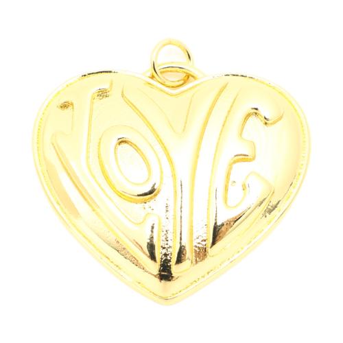 Brass Heart Pendants, DIY, golden 