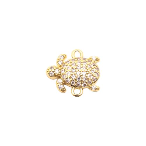 Cubique Pendentif en laiton zircon pavent, tortue, DIY & pavé de micro zircon, doré Vendu par PC