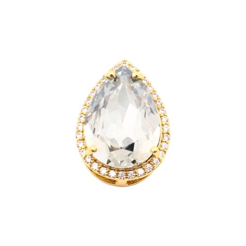 Cubique Pendentif en laiton zircon pavent, avec zircon cubique, larme, DIY, doré Vendu par PC