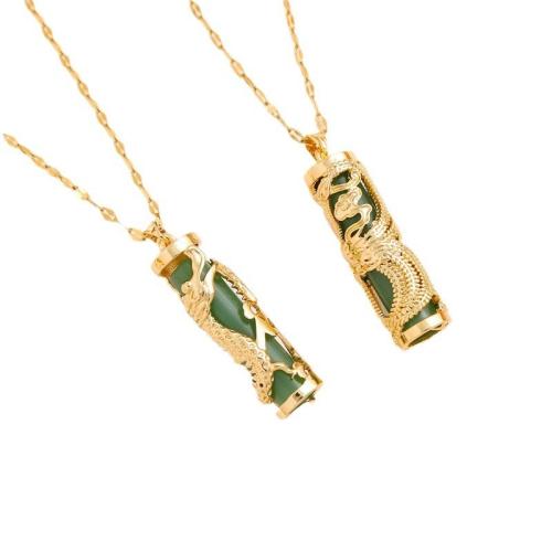 Titanium Steel Jewelry Necklace, with Resin, plated, fashion jewelry & for woman Approx 41 cm 