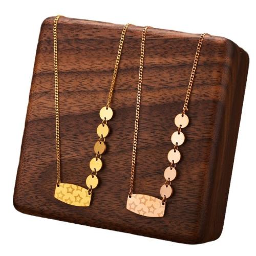 Titanium Steel Jewelry Necklace, plated, fashion jewelry & for woman Approx 41 cm 