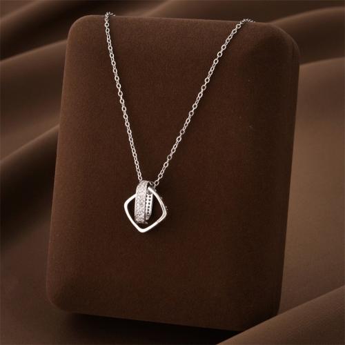 Titanium Steel Jewelry Necklace, plated, fashion jewelry & for woman Approx 41 cm 