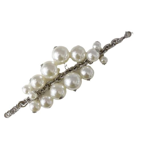 Parures de bijoux en acier inoxydable, Acier inoxydable 304, avec Plastique ABS perle, Placage, bijoux de mode & pour femme, Vendu par PC