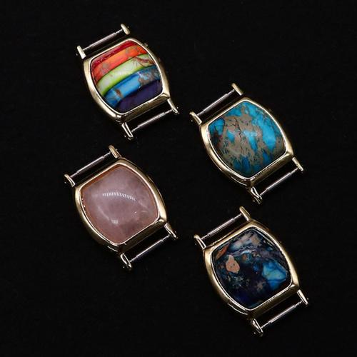 Brass Quick Link, with Gemstone, plated, DIY 