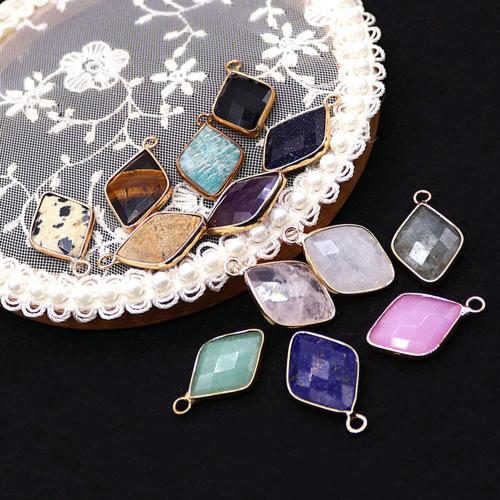 Pendentif bijoux de pierre gemme, avec laiton, Losange, Placage, DIY, plus de couleurs à choisir Vendu par PC