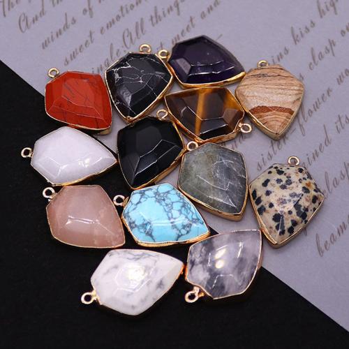 Pendentif bijoux de pierre gemme, avec laiton, Bouclier, Placage, DIY, plus de couleurs à choisir Vendu par PC