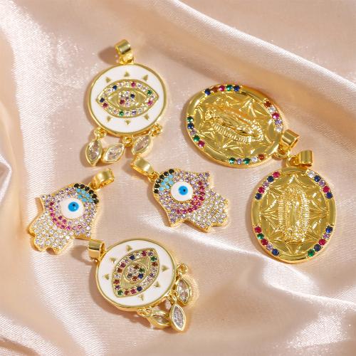 Pendentifs en acier inoxydable strass, Acier inoxydable 304, Placage de couleur d'or, DIY & émail & avec strass, doré, Vendu par PC