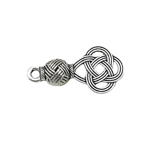 Pendentifs creux en alliage de zinc, Placage de couleur argentée, DIY, argent Vendu par sac