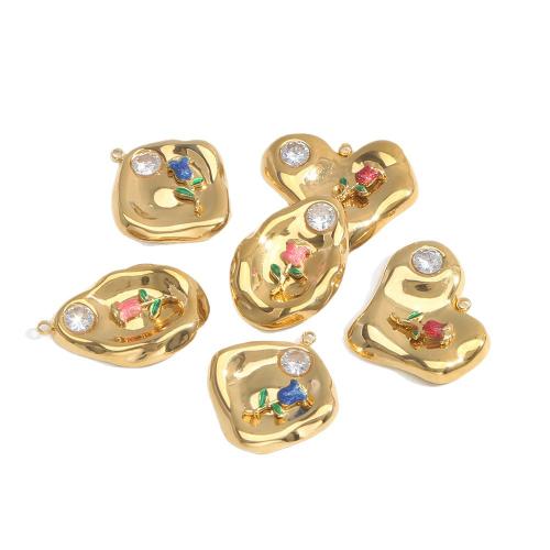 エナメル質のステンレス　ペンダント, 304ステンレススチール, ゴールドメッキ, DIY & ライン石のある, 金色, 10パソコン/バッグ, 売り手 バッグ