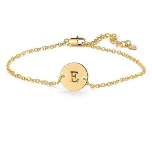 Brass Bracelet, Flat Round, plated, Unisex & with letter pattern Approx 6-8 Inch 