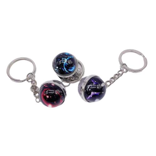 verre fermoir à clé, avec alliage de zinc, Rond, unisexe & modèles différents pour le choix & lumineux, 100mm, Vendu par PC