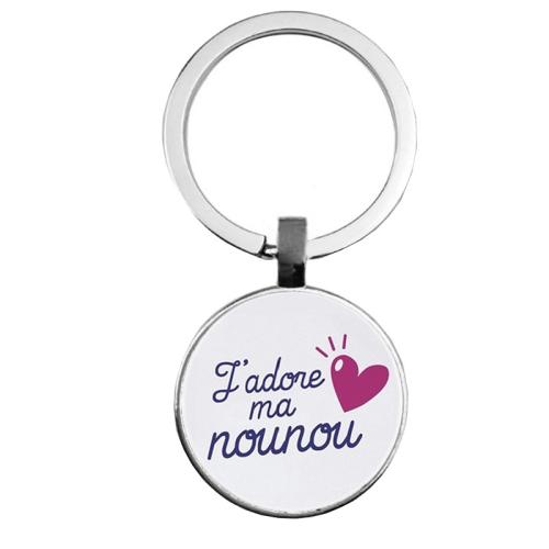 alliage de zinc fermoir à clé, avec verre, Plat rond, unisexe & modèles différents pour le choix, key clasp total length 50-60mm, Vendu par PC