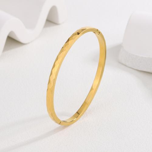 Titanium Steel Bangle, plated & for woman & with rhinestone, Inner Approx 60mm 