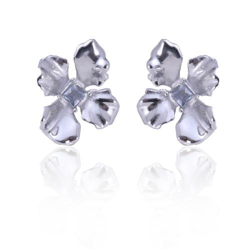 Boucle en acier inoxydable, Acier inoxydable 304, avec zircon cubique, Placage, bijoux de mode & pour femme, plus de couleurs à choisir, Vendu par paire