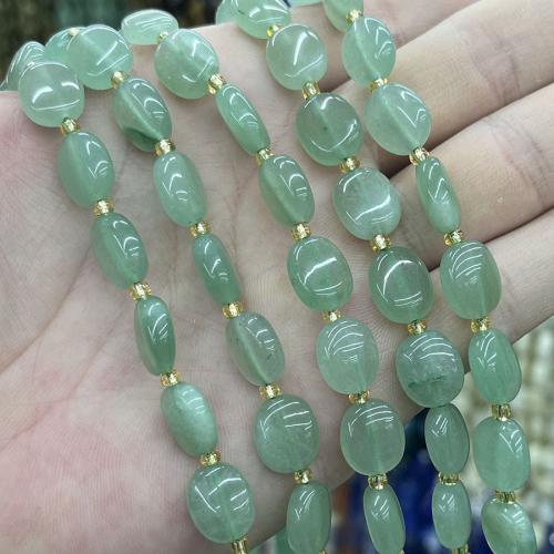 Green Aventurine Bead, with Seedbead, Ellipse, DIY, green cm 