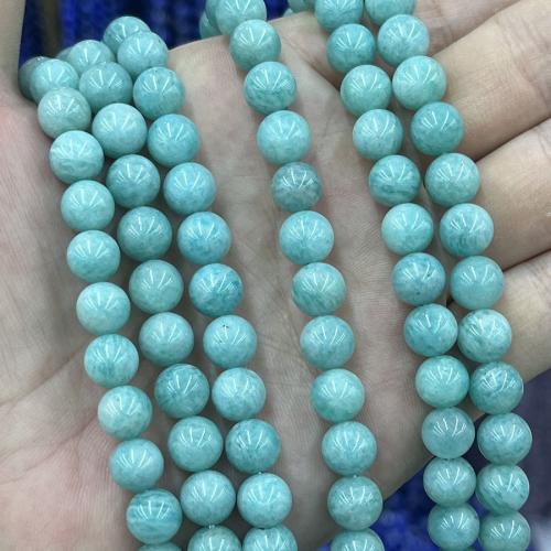 Amazonite goutte, Rond, DIY, bleu Environ 38 cm, Vendu par brin