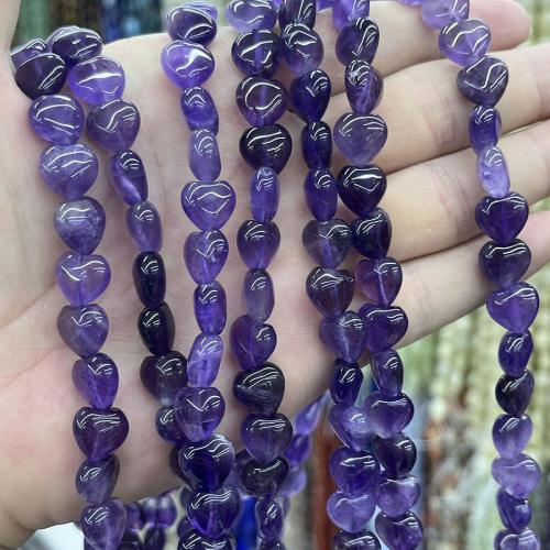 Amethyst Beads, Heart, DIY, purple, 10mm Approx 38 cm 