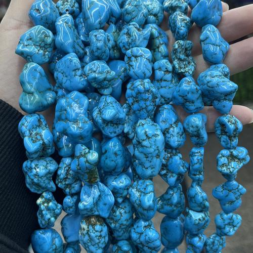 Turquoise bleu synthétique goutte, Irrégulière, DIY, bleu, 15-20mm Environ 38 cm, Vendu par brin