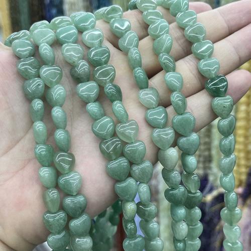Grüner Aventurin Perle, Herz, DIY, grün, 10mm, Länge:38 cm, verkauft von Strang
