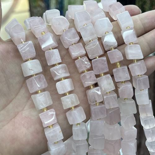 quartz rose goutte, cadre, DIY, rose, 8-9mm Environ 38 cm, Vendu par brin