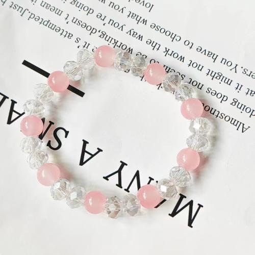 Glass Bracelet, handmade, fashion jewelry & for woman beads length 8mm Approx 6-8 Inch 