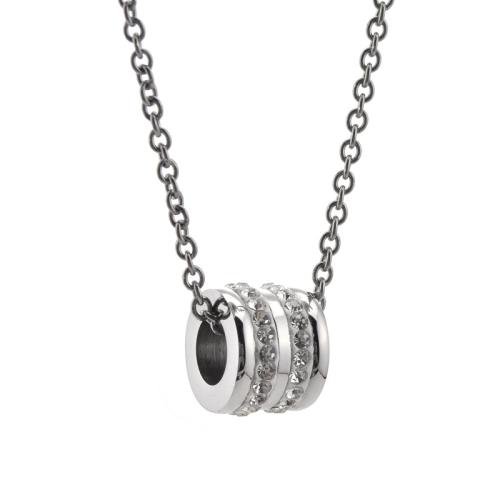 Titanium Steel Necklace, plated, Unisex & with rhinestone Approx 20-31.5 Inch 