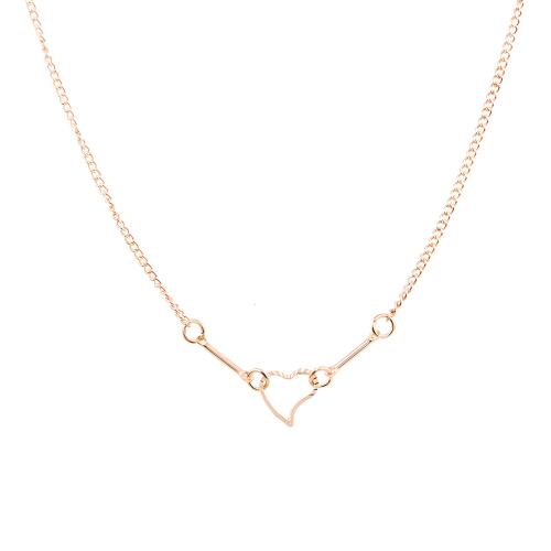 alliage de zinc collier, avec 1.96inch chaînes de rallonge, coeur, Placage de couleur d'or, styles différents pour le choix & pour femme & creux Environ 17.13 pouce, Vendu par PC