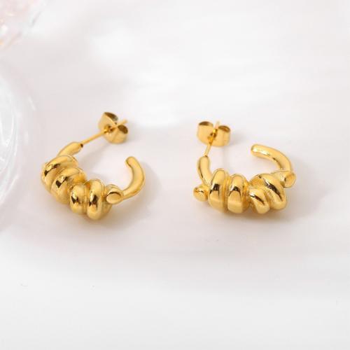 Acier inoxydable 304 boucle d oreille dormeuse, Placage de couleur d'or, Vintage & pour femme Vendu par paire