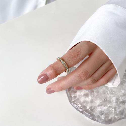 Acier inoxydable 304 bague, Placage de couleur d'or, normes différentes pour le choix & pour femme & avec strass Vendu par PC