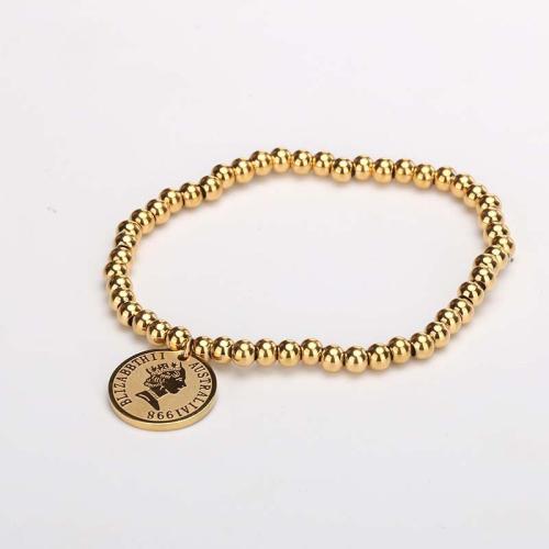 チタン鋼 ブレスレット, 楕円, ゴールドメッキ, ボール チェーン & 女性用, 長さ:約 6-8 インチ, 売り手 パソコン