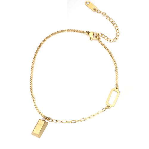 Titanstahl Fußkettchen, goldfarben plattiert, Modeschmuck & für Frau, Länge:ca. 8-10 ZollInch, verkauft von PC