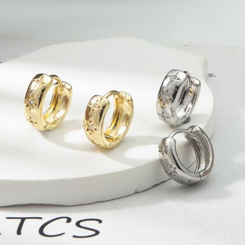 Brass Huggie Hoop Earring, plated, fashion jewelry & with rhinestone nickel, lead & cadmium free 